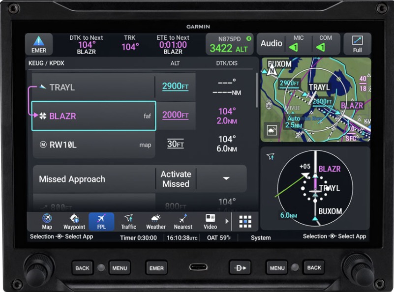 Garmin AXIS GDU 80L landscape flight display shown from the front