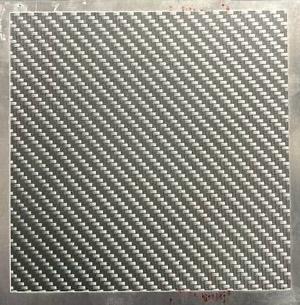 Carbon-fiber weave appearance UV-printed directly onto an aluminum sample.