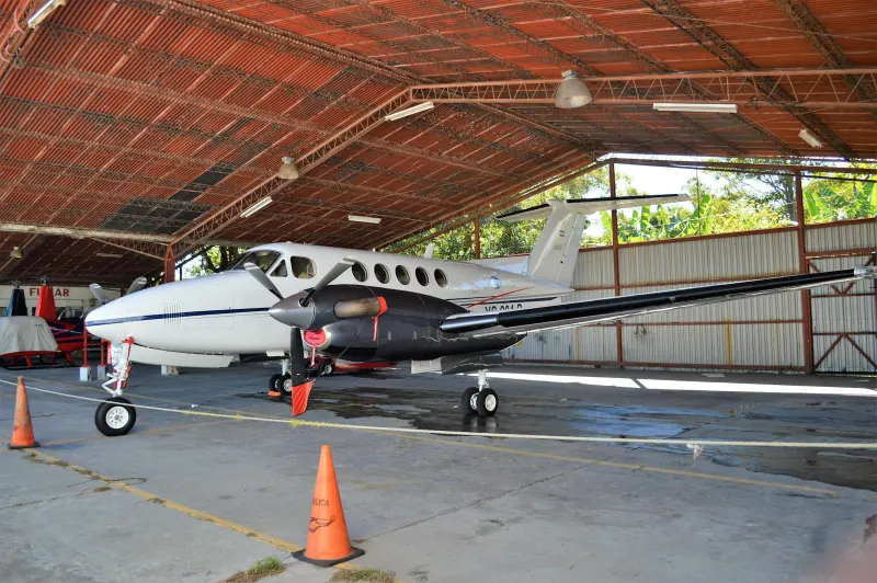 Aircraft maintenance hangar representing RWAS repair-station workflow