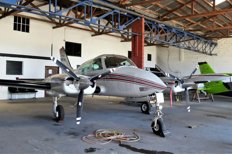 Aircraft in a maintenance hangar representing RWAS repair-station maintenance work